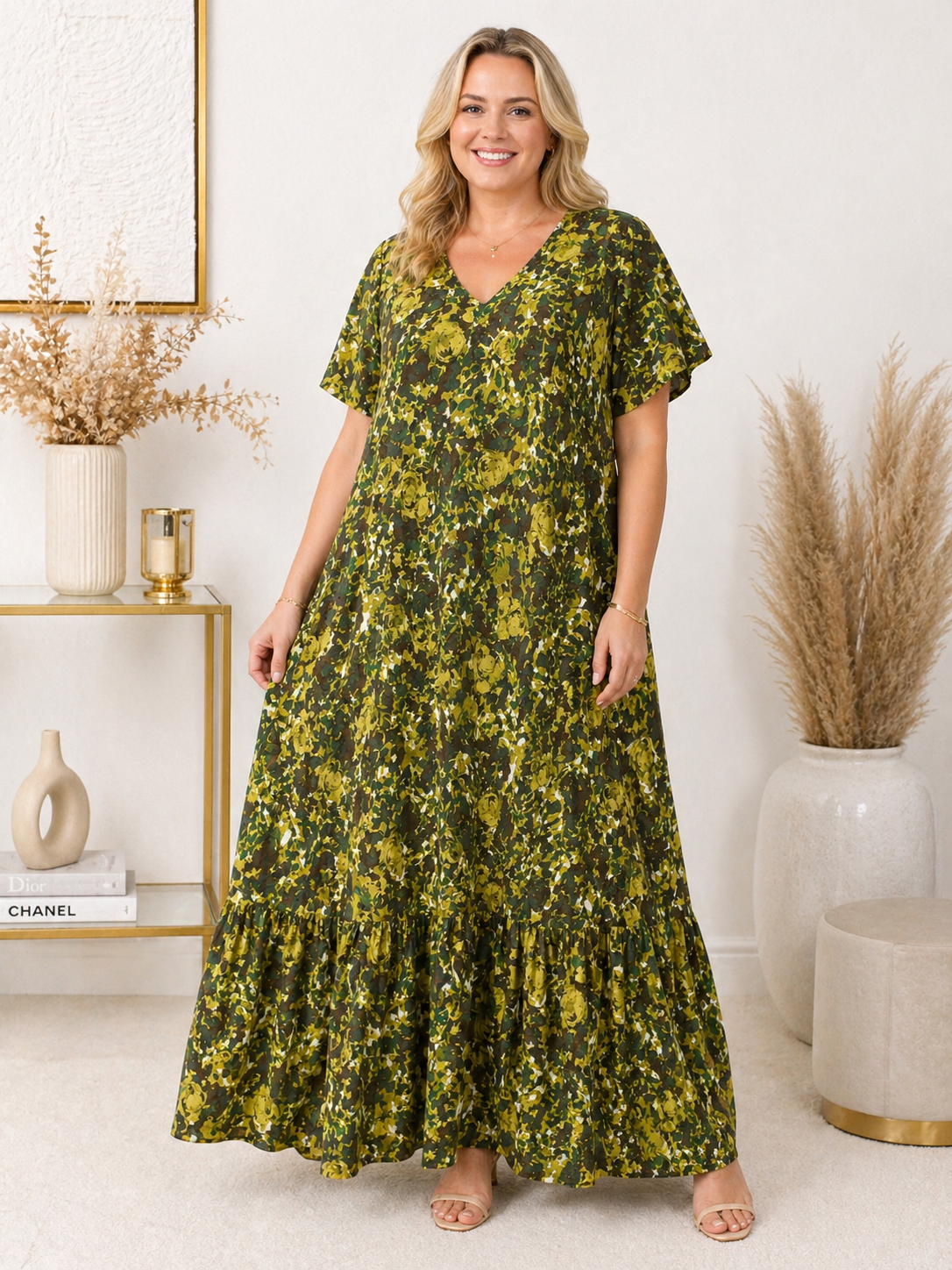 Maxi robe Célina - kaki