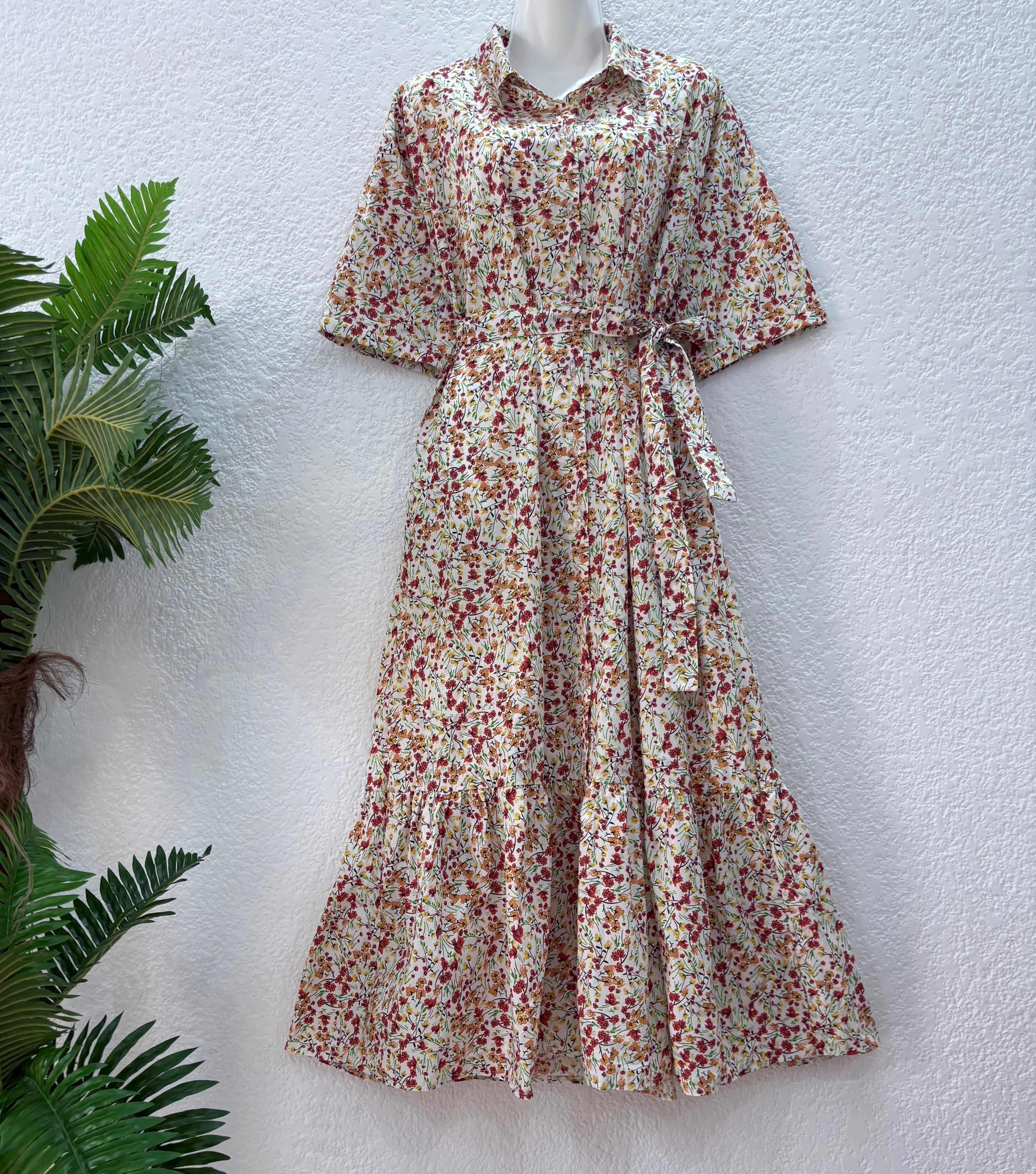 Robe chemise longue EDA- fleurie