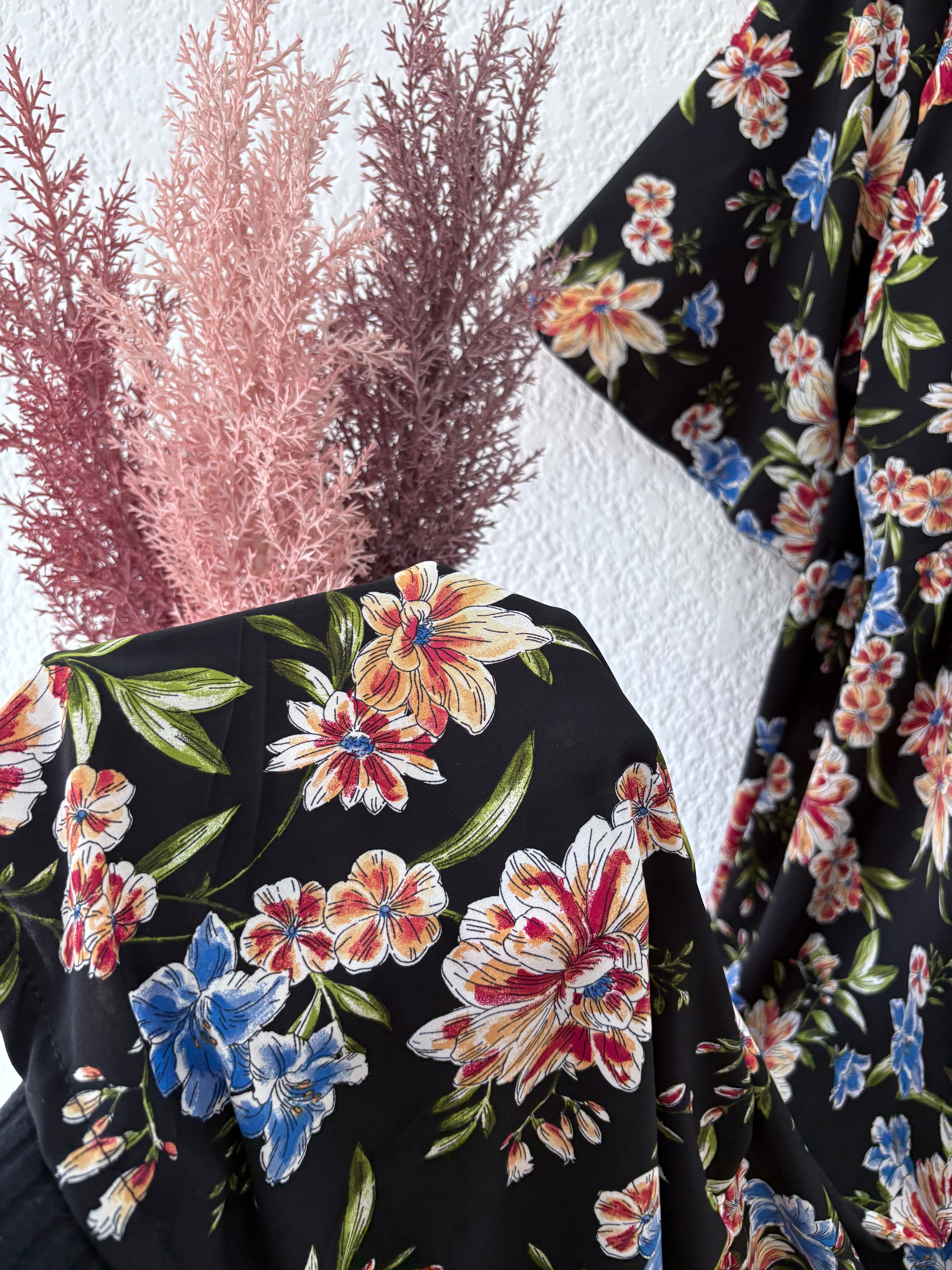 Maxi Robe ELENA -fleuri noir