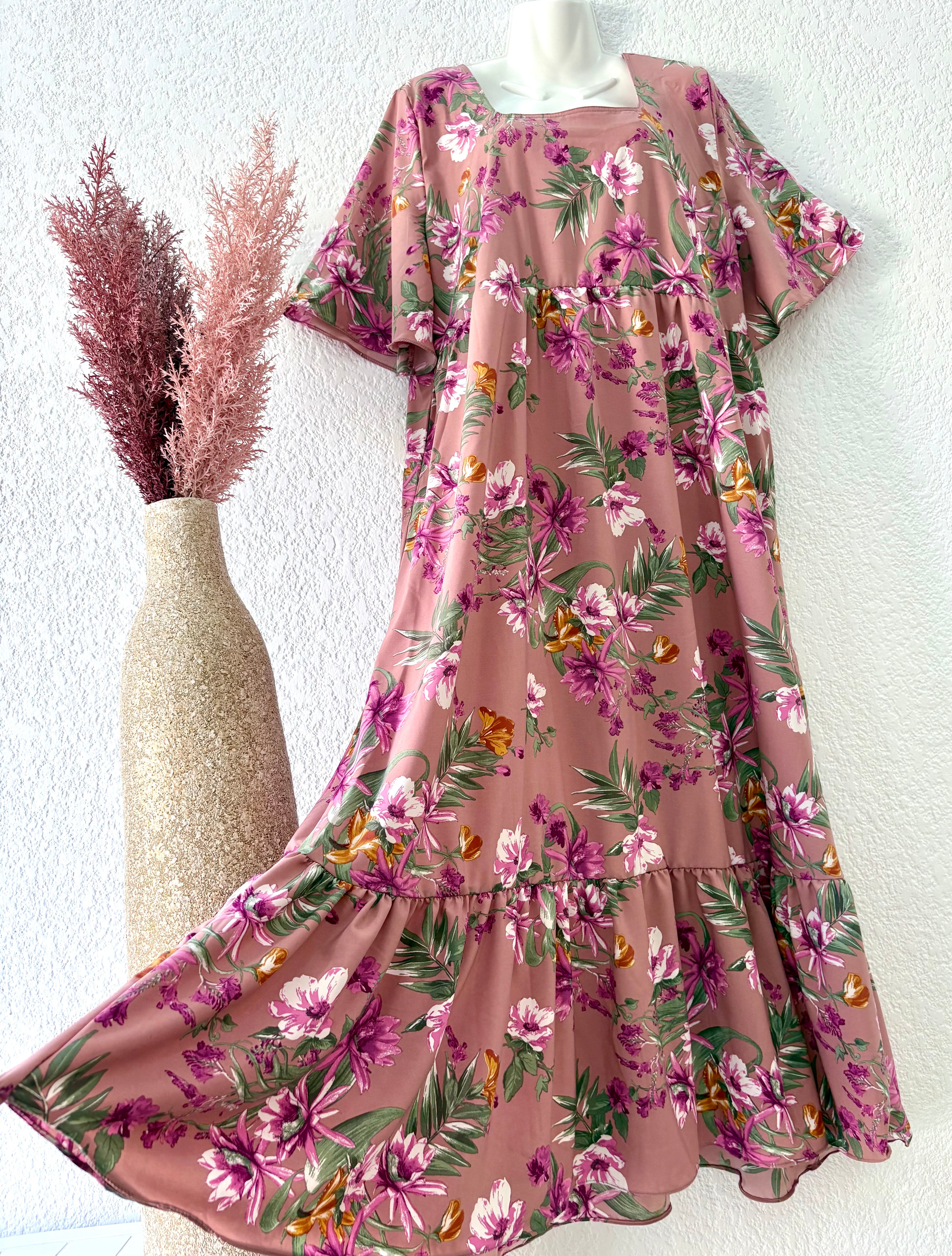 Maxi Robe ELENA -vieux rose