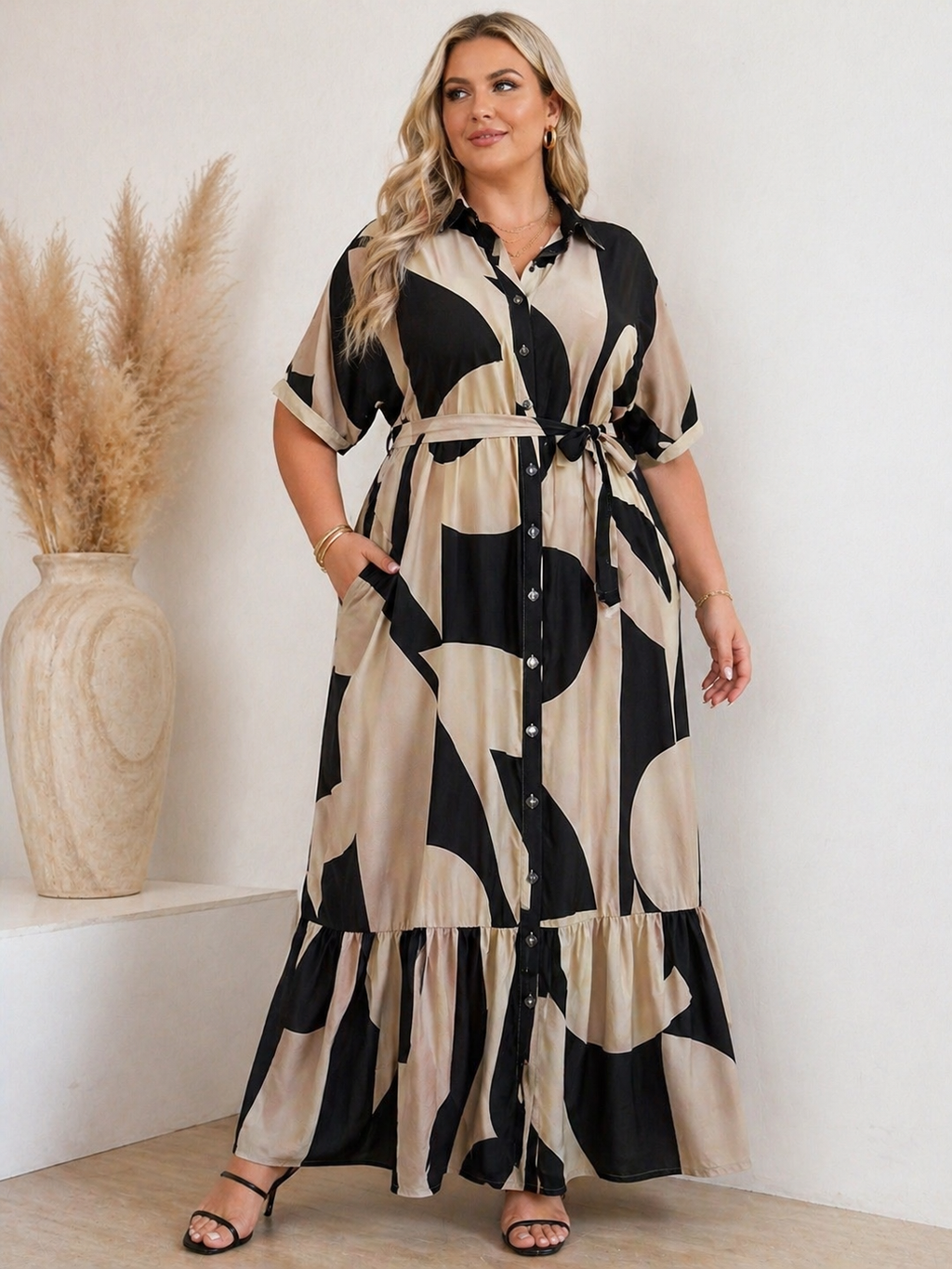 Robe chemise longue EDA -beige