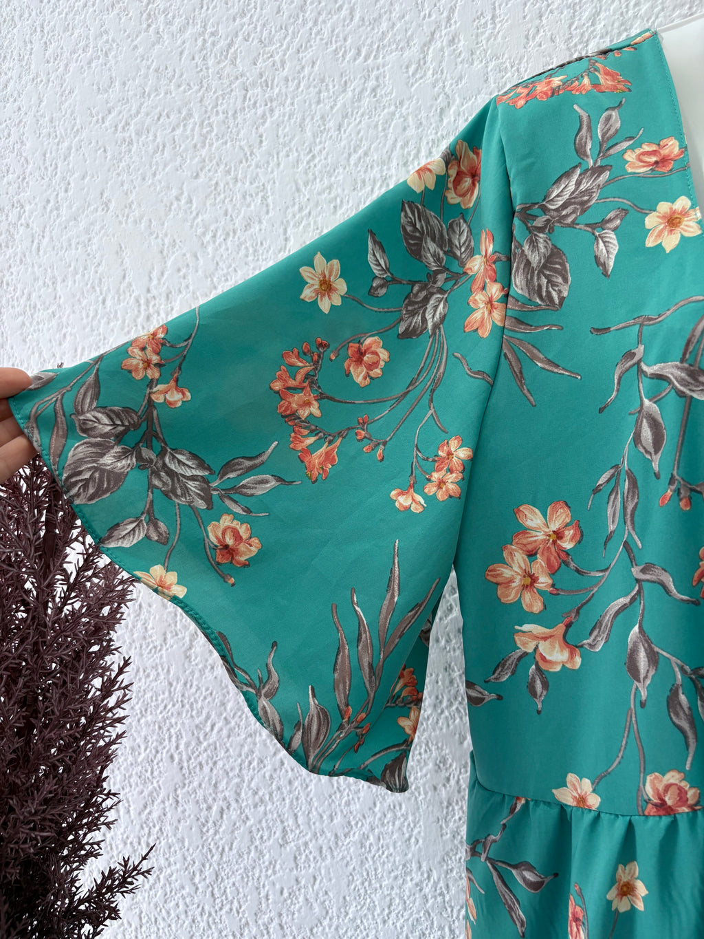 Maxi Robe ELENA -turquoise/orange