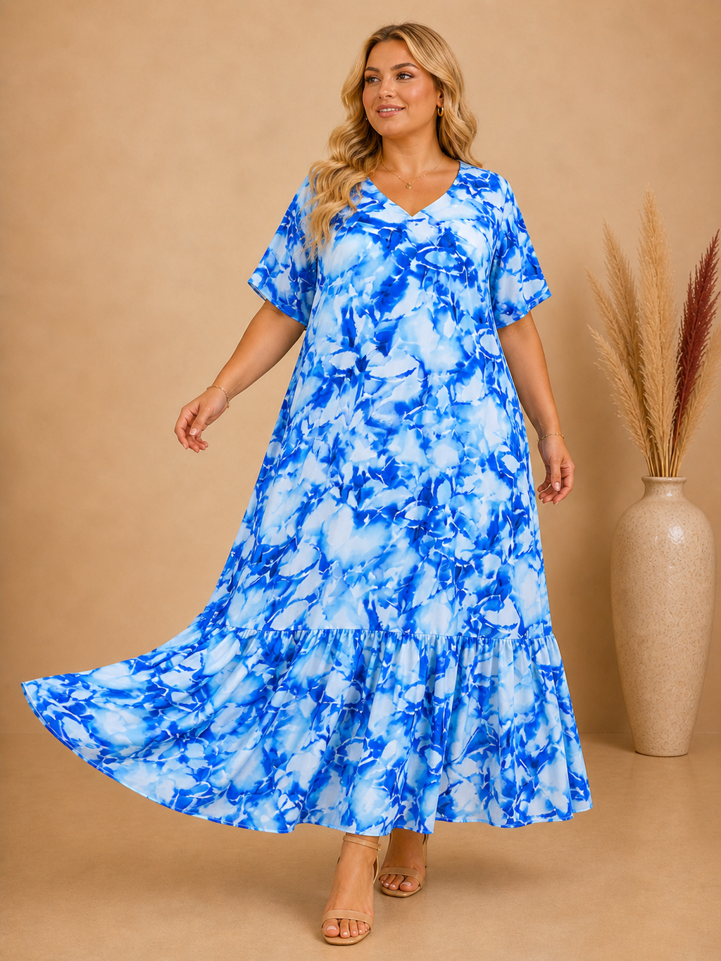 Maxi robe Célina - Bleu
