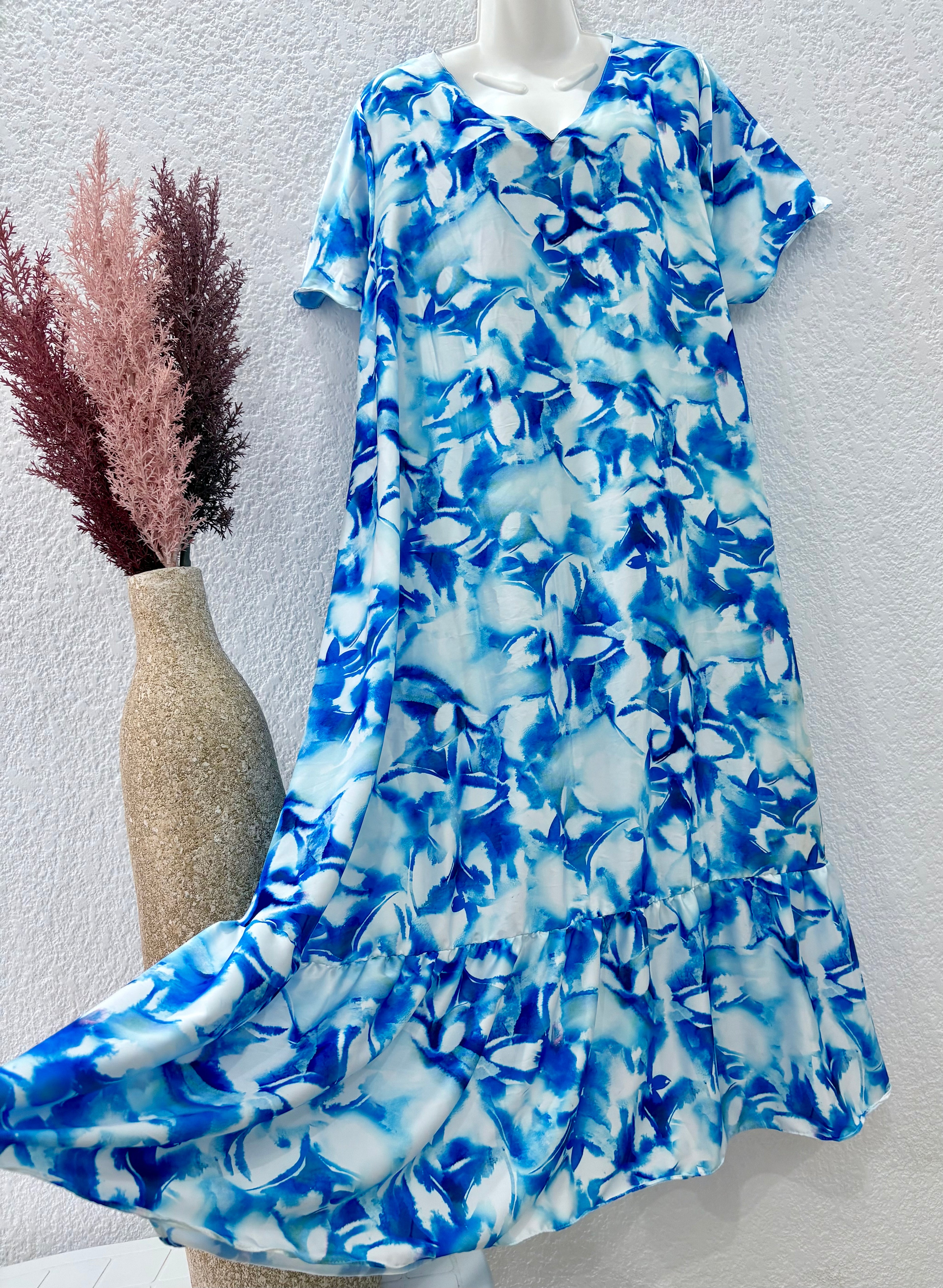 Maxi robe Célina - Bleu