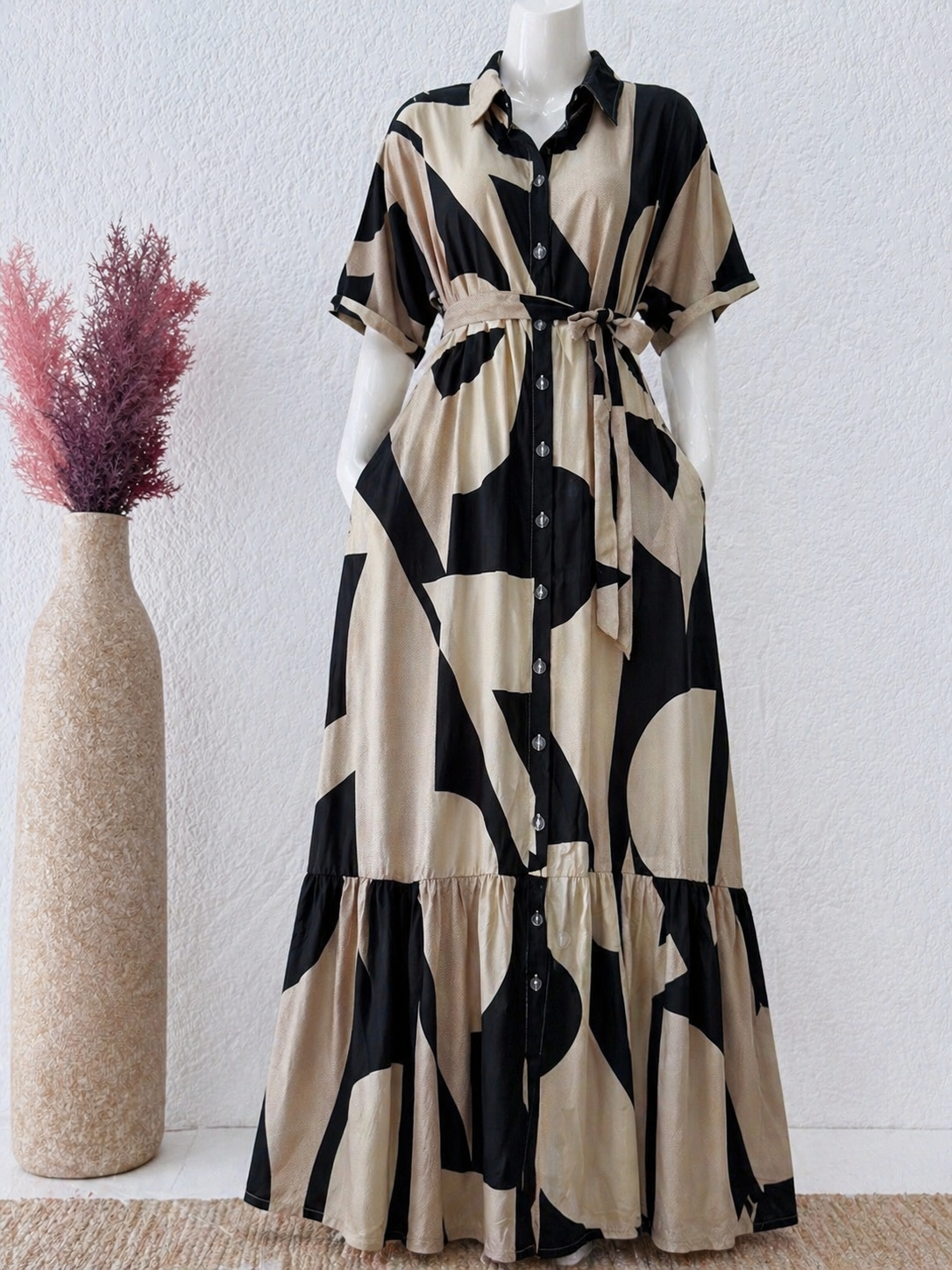Robe chemise longue EDA -beige
