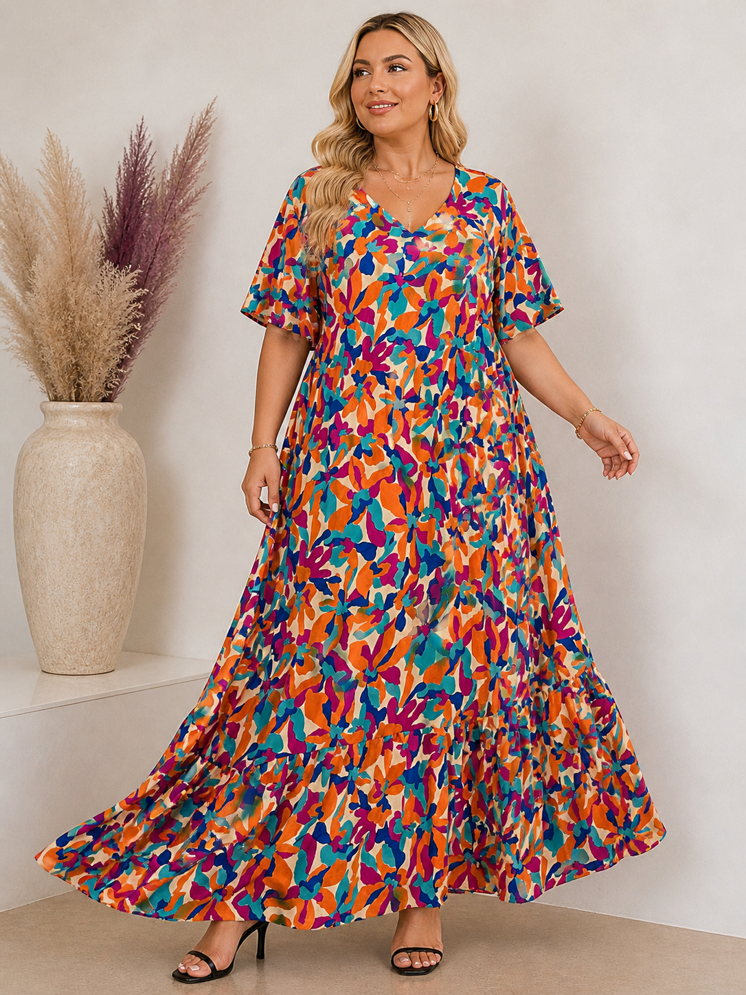 Maxi robe Célina - multi couleur
