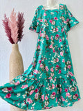 Maxi Robe ELENA -turquoise/rose