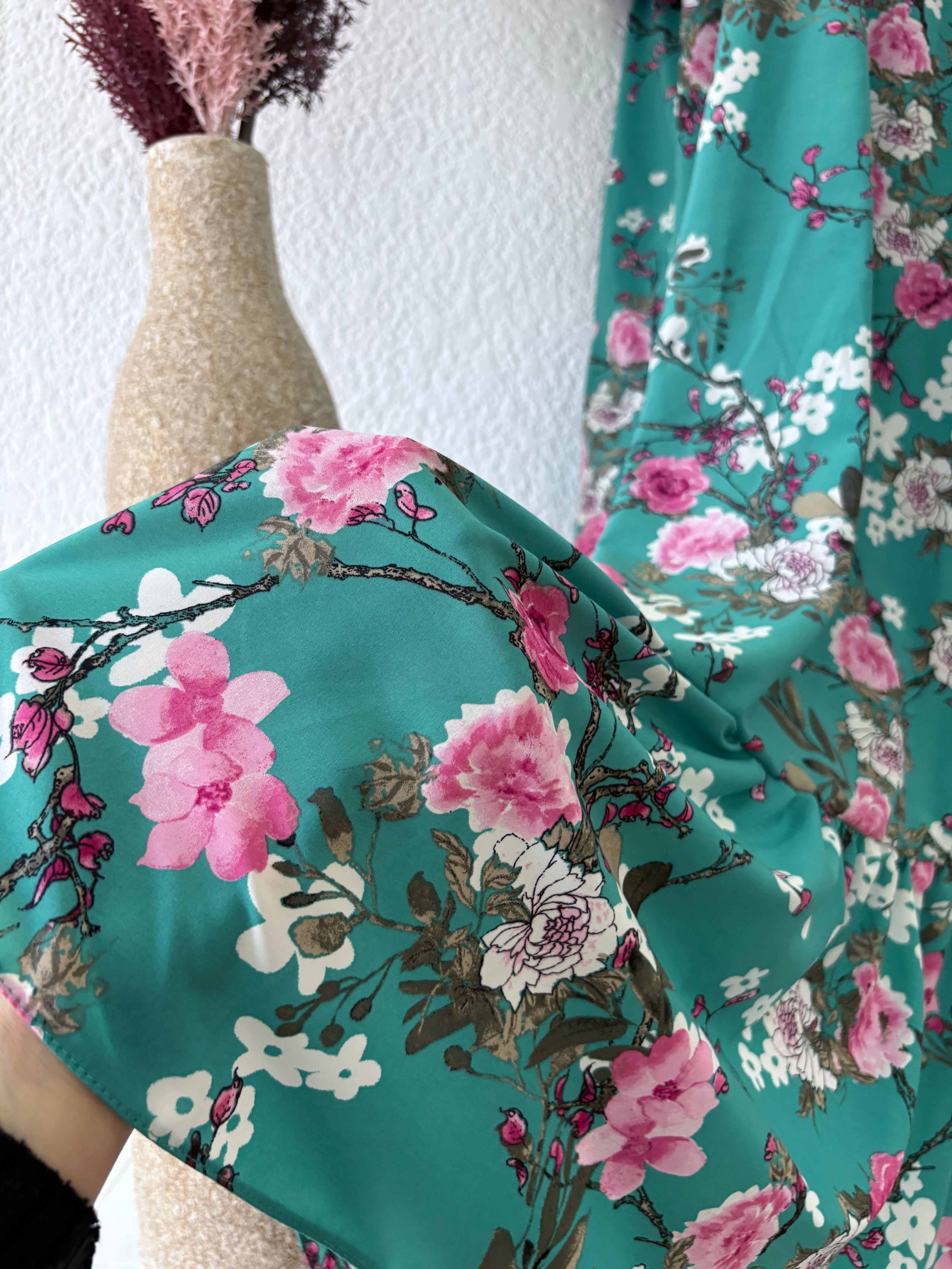 Maxi Robe ELENA -turquoise/rose